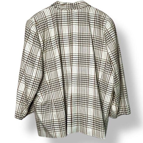 ADDITION ELLE Fully Lined Plaid Blazer Front Flap Pockets MADE IN CANADA Sz 24W - Picture 3 of 9